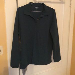 Land’s End forest green cotton shirt XL tall